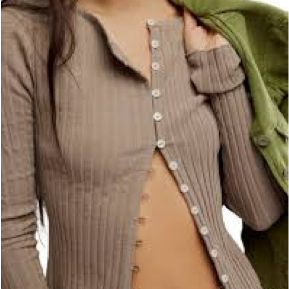 Free People Tilly Ribbed Button-Up Cardigan - Picture 1 of 4